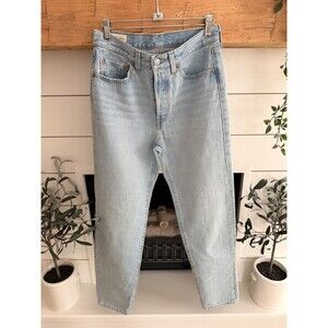 Levi’s 501 Premium '81 Jeans Button Fly High Rise Blue Pinstripes Women's 26×31